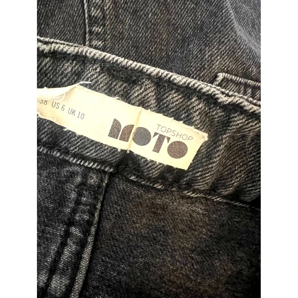 Topshop Moto Black Denim Skirt Size 6 - Picture 2 of 3